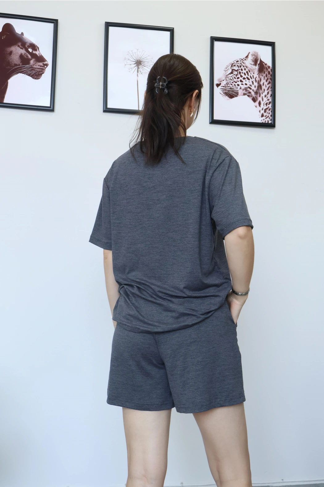 Oysho Kumaş Füme Şort Tişört Takım