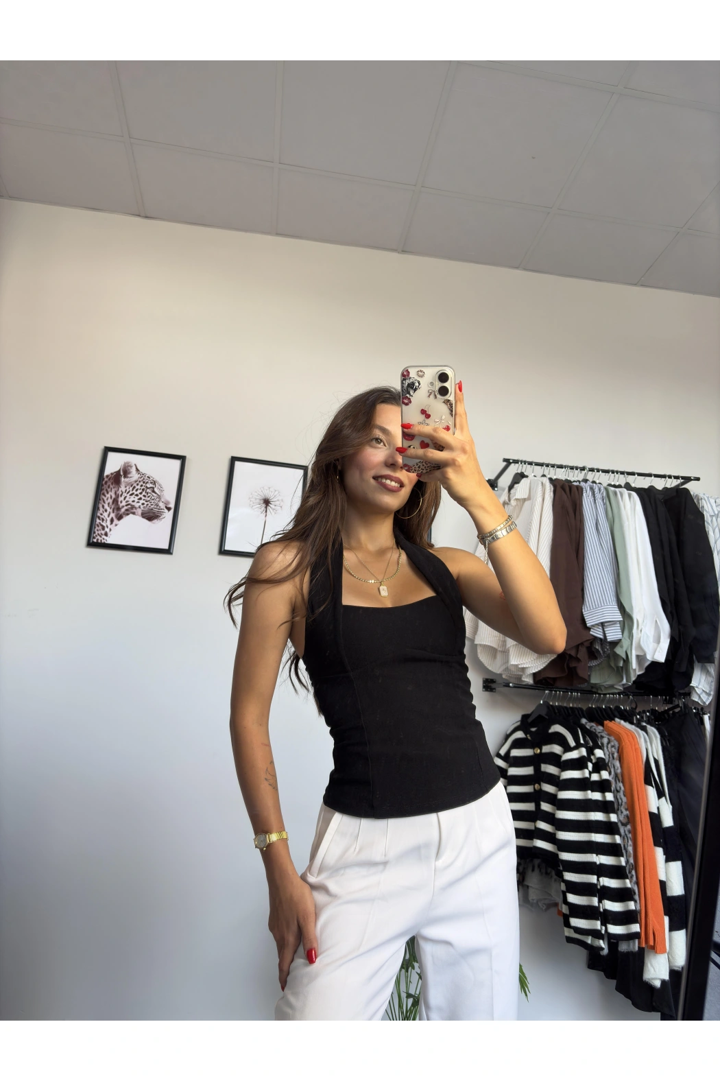 Siyah Kare Yaka Bluz