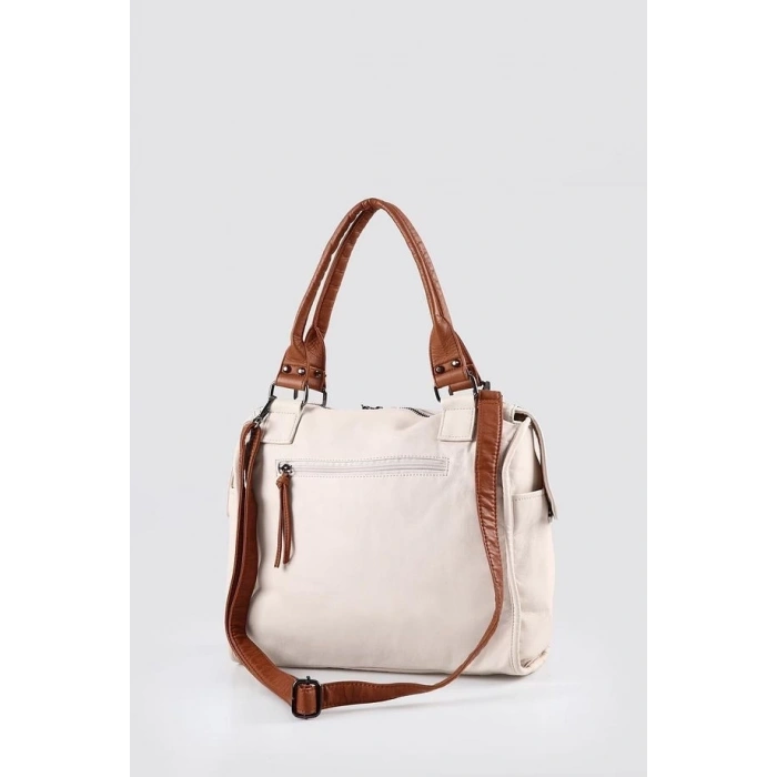 Abga Bej Cilt Omuz Çantası