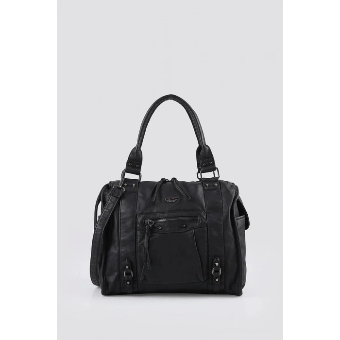 Abga Siyah Cilt Omuz Çantası