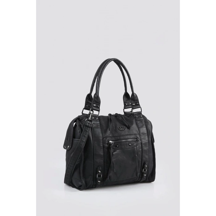 Abga Siyah Cilt Omuz Çantası