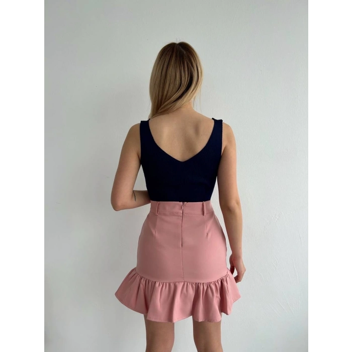 Altı fırfırlı etek pudra s24817