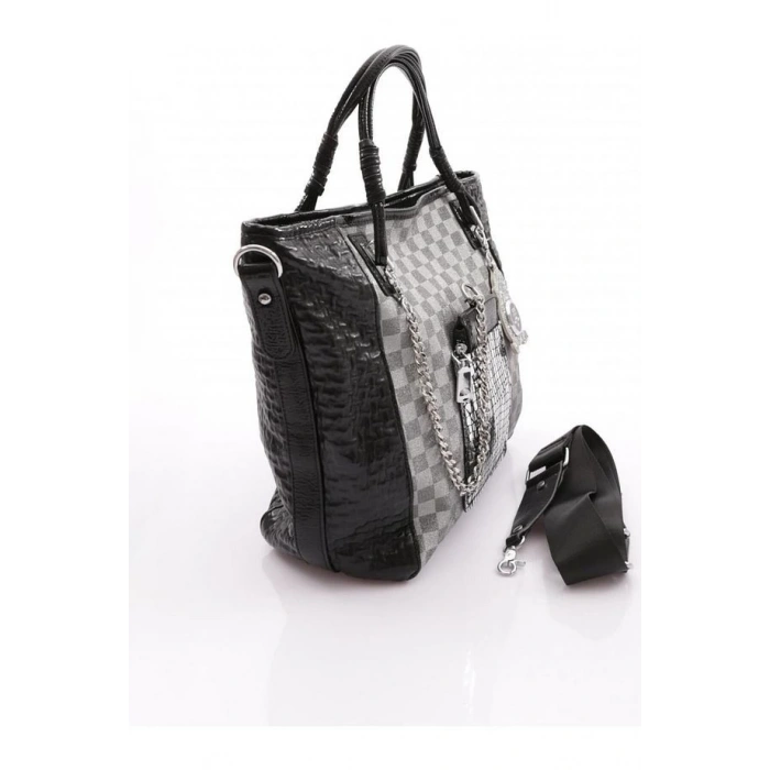 Avaj Siyah Cilt Omuz Çantası