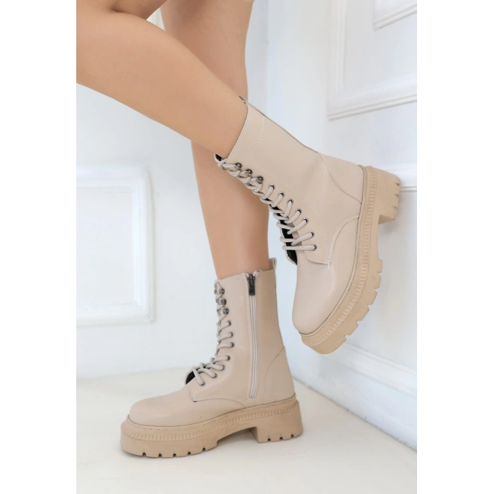 Caxa Nude Cilt Bağcıklı Bot