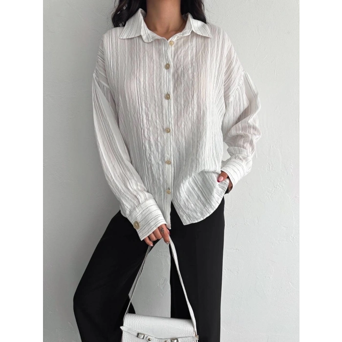 Çizgili oversize gömlek