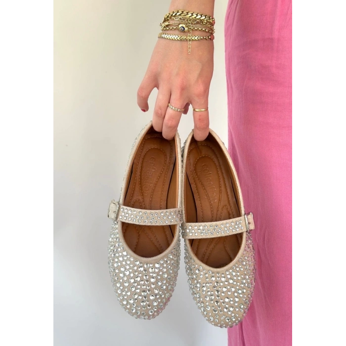 Denya Bej Süet Babet Ayakkabı