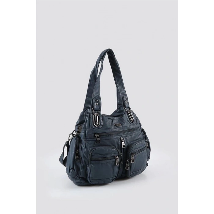 Diwer Mavi Cilt Omuz Çantası