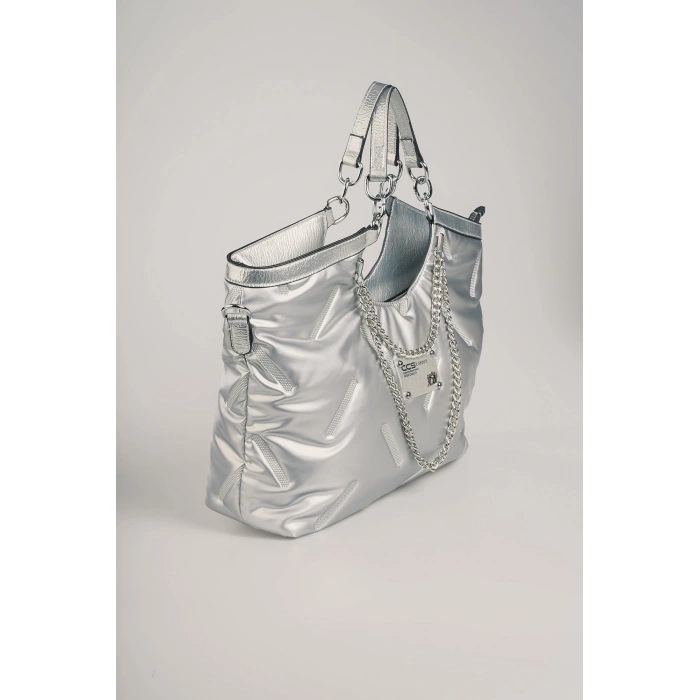 Enya Gri Cilt Omuz Çantası