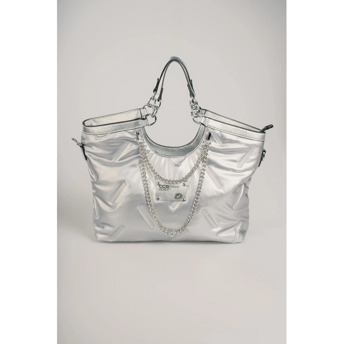 Enya Gri Cilt Omuz Çantası