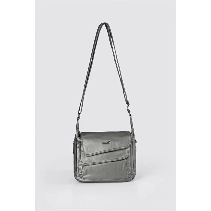 Jelli Gri Cilt Omuz Çantası