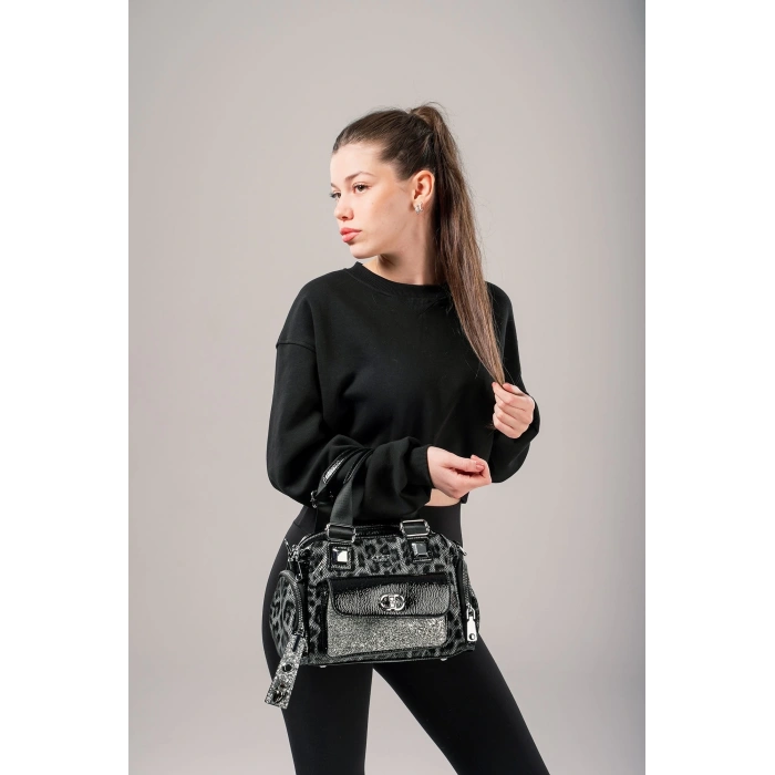 Judy Gri Cilt Omuz Çantası