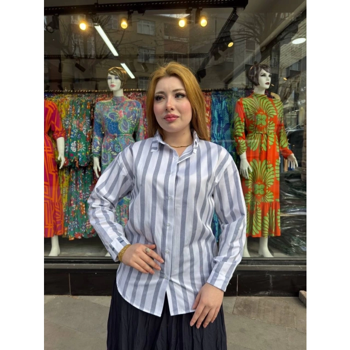 Kalın çizgili gömlek