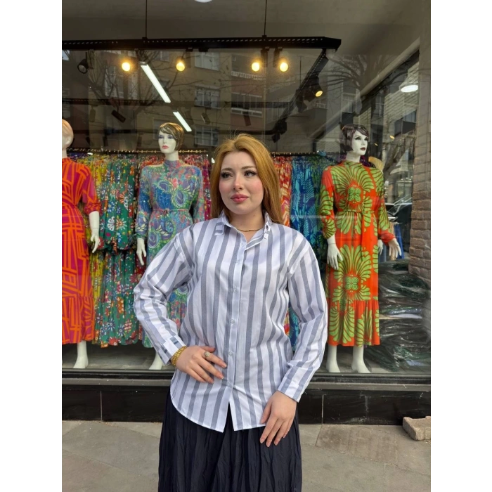 Kalın çizgili gömlek