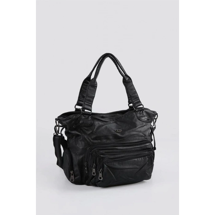 Katti Siyah Cilt Omuz Çantası