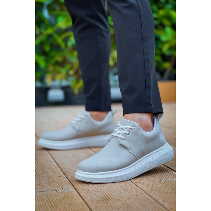 KB-003 Kuback Gri Süet Bağcıklı  Günlük Erkek Ayakkabı