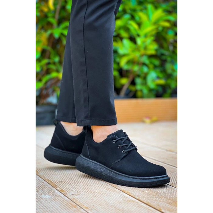 KB-003 Kuback Siyah Süet Siyah Taban Bağcıklı  Günlük Erkek  Ayakkabı