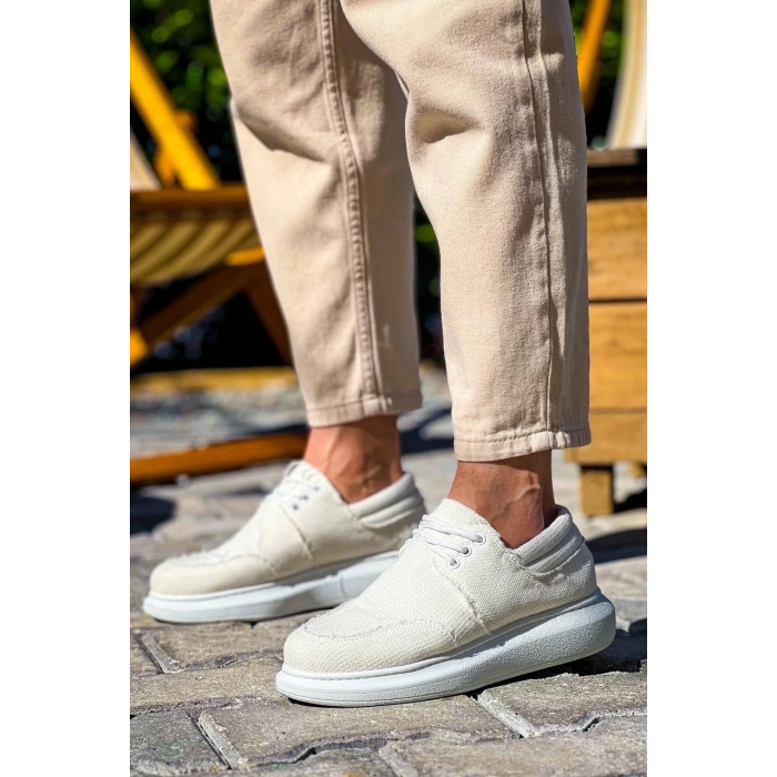 KB-042  Kuback Bağcıklı Beyaz Günlük Erkek Ayakkabı