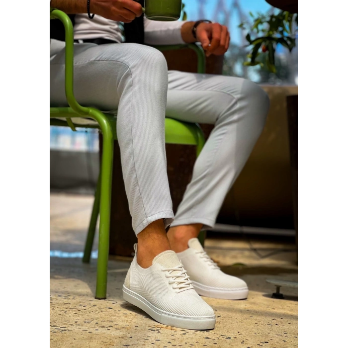 KB-101 Kuback Beyaz Triko Bağcıklı Günlük Erkek Ayakkabı