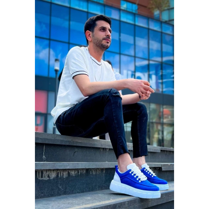 KB-X10 Kuback Sax Süet Beyaz Yüksek Taban Günlük Spor Ayakkabı