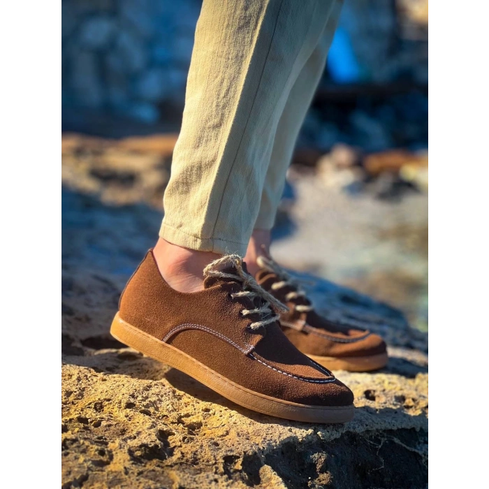 KB-X5 Kuback Kahve Süet Bağcıklı  Günlük Erkek Ayakkabı