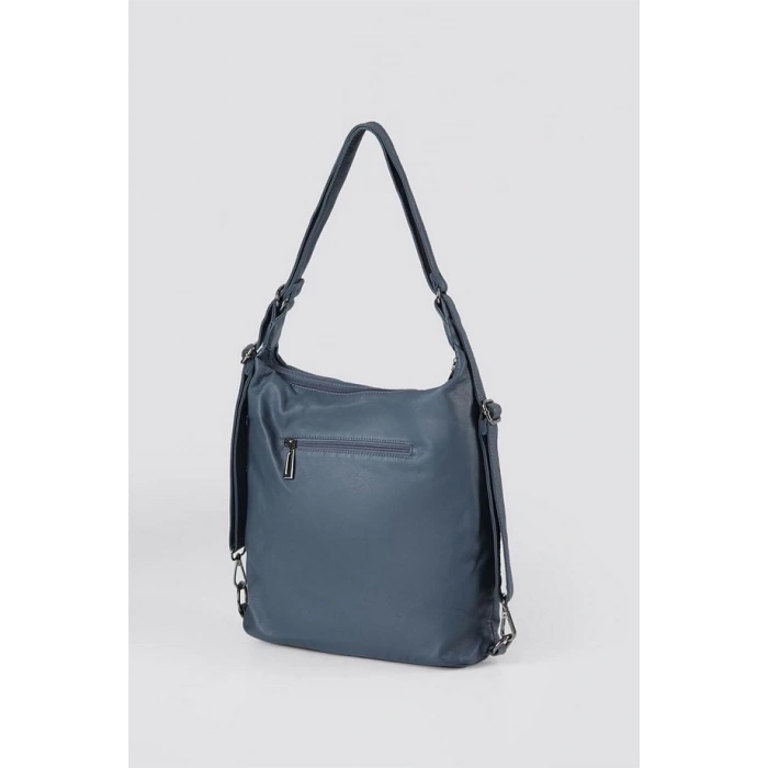 Kinya Mavi Cilt Omuz Çantası