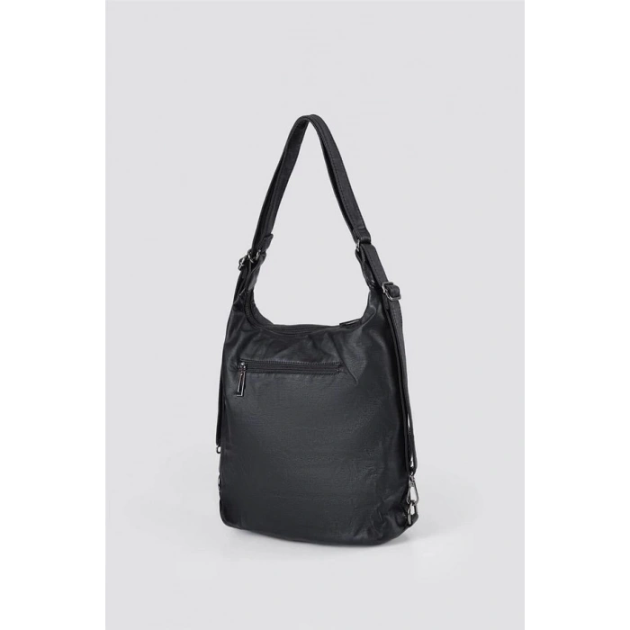 Kinya Siyah Cilt Omuz Çantası