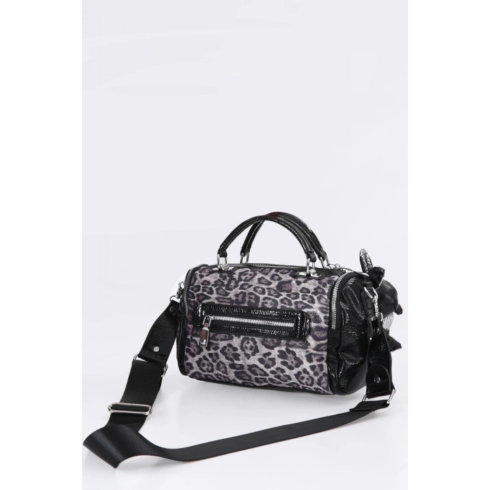 Kiwer Siyah Cilt Omuz Çantası