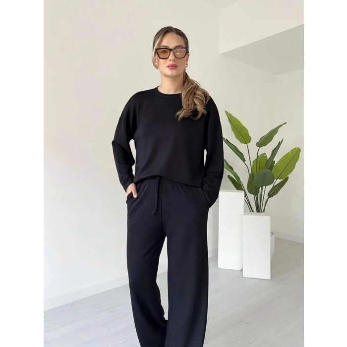 Kollu modal takım siyah