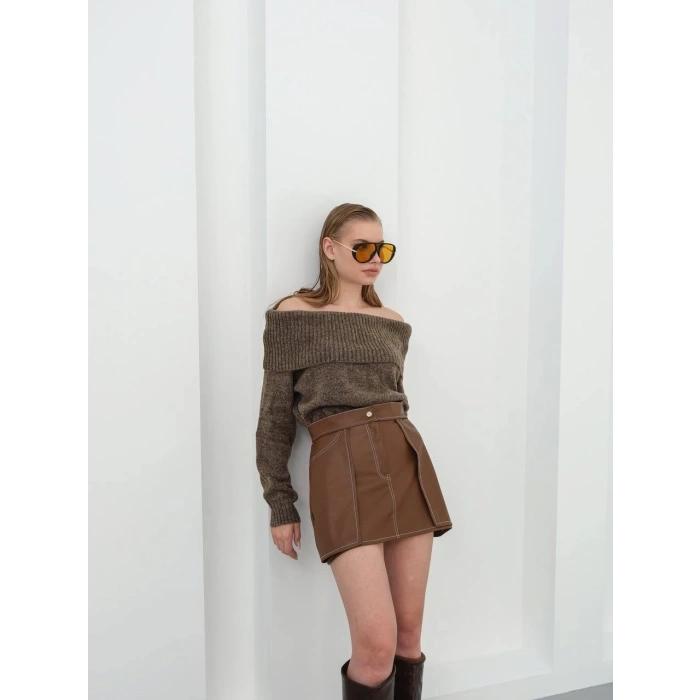 Kontrast deri etek kahve w260015