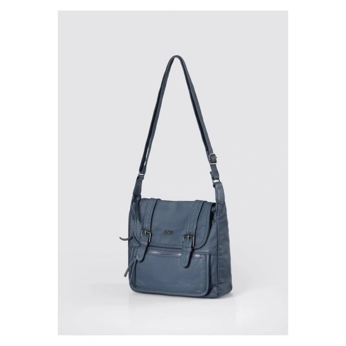 Liye Mavi Cilt Omuz Çantası