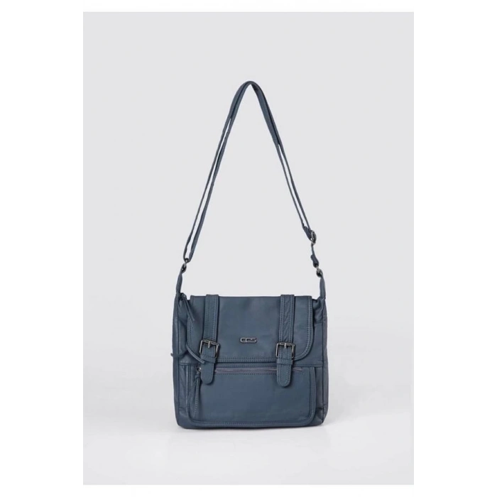 Liye Mavi Cilt Omuz Çantası