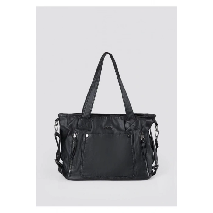 Lonti Siyah Cilt Omuz Çantası