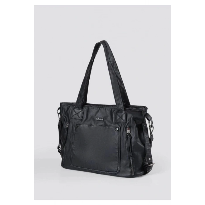 Lonti Siyah Cilt Omuz Çantası