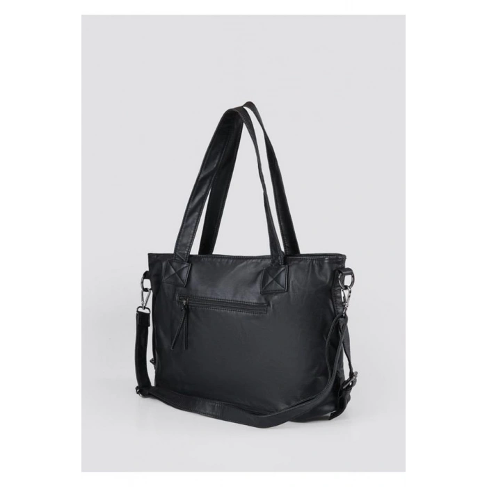 Lonti Siyah Cilt Omuz Çantası