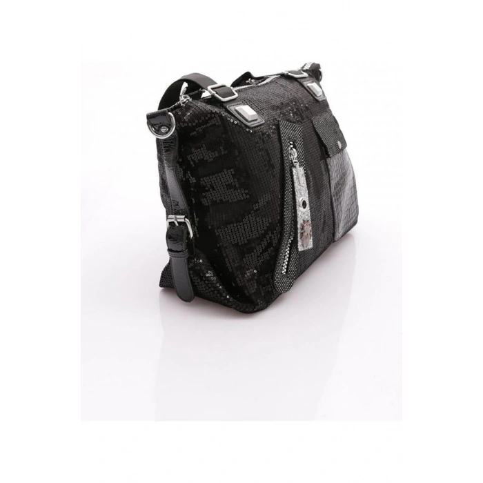 Merli Siyah Cilt Omuz Çantası