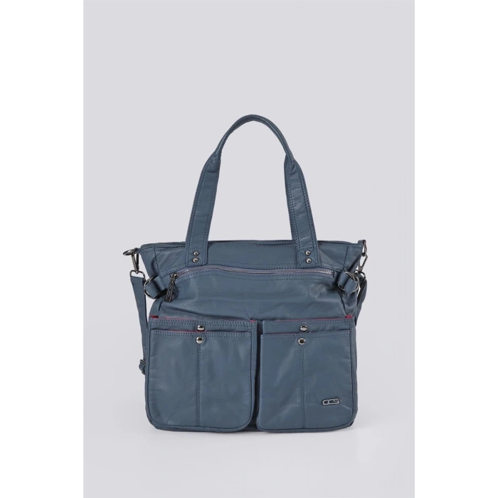 Opey Mavi Cilt Omuz Çantası