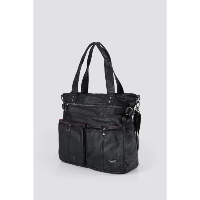 Opey Siyah Cilt Omuz Çantası