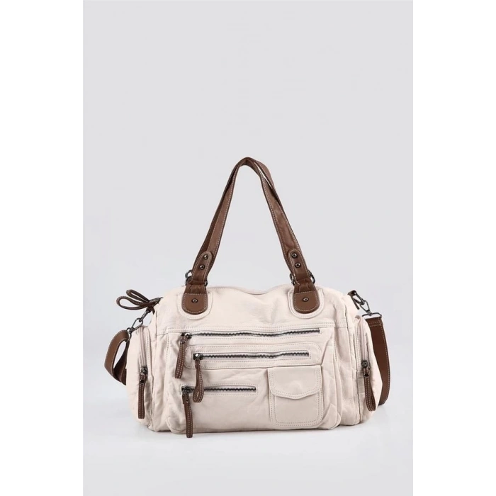 Orten Bej Cilt Omuz Çantası