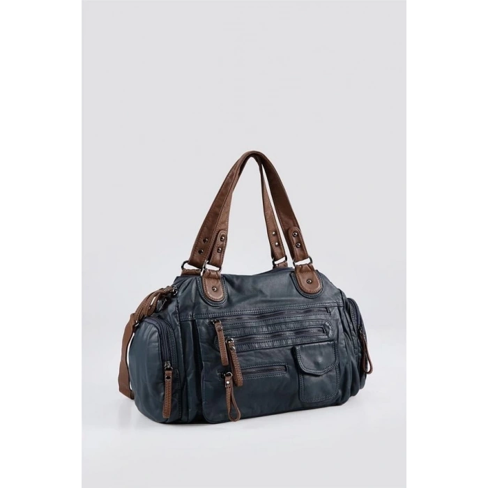 Orten Mavi Cilt Omuz Çantası