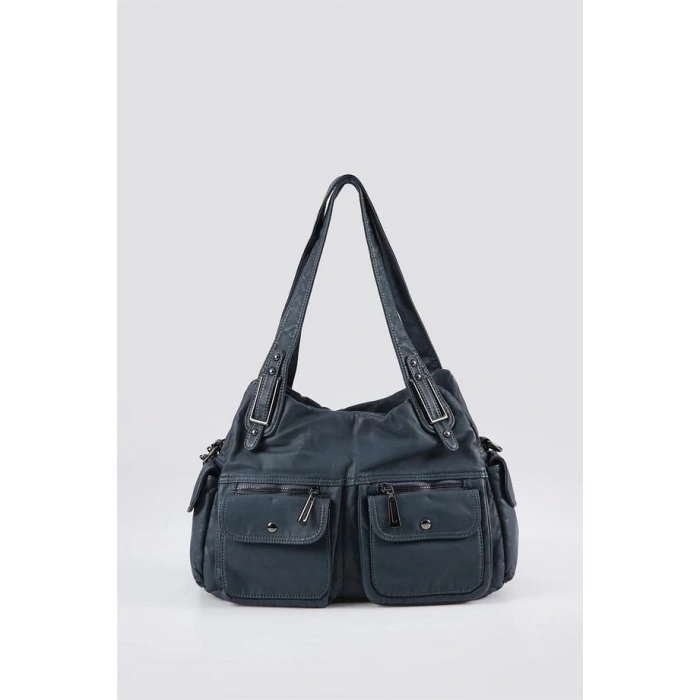 Oten Mavi Cilt Omuz Çantası