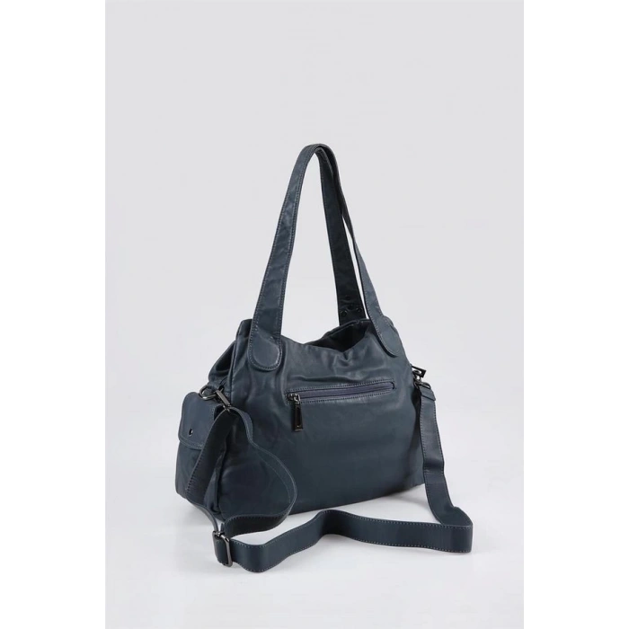 Oten Mavi Cilt Omuz Çantası