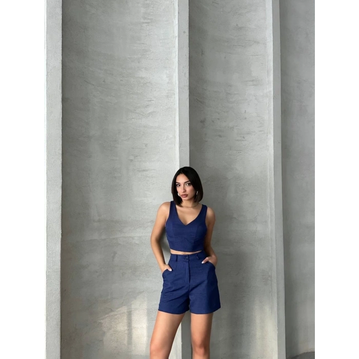 Şortlu keten takım s255014