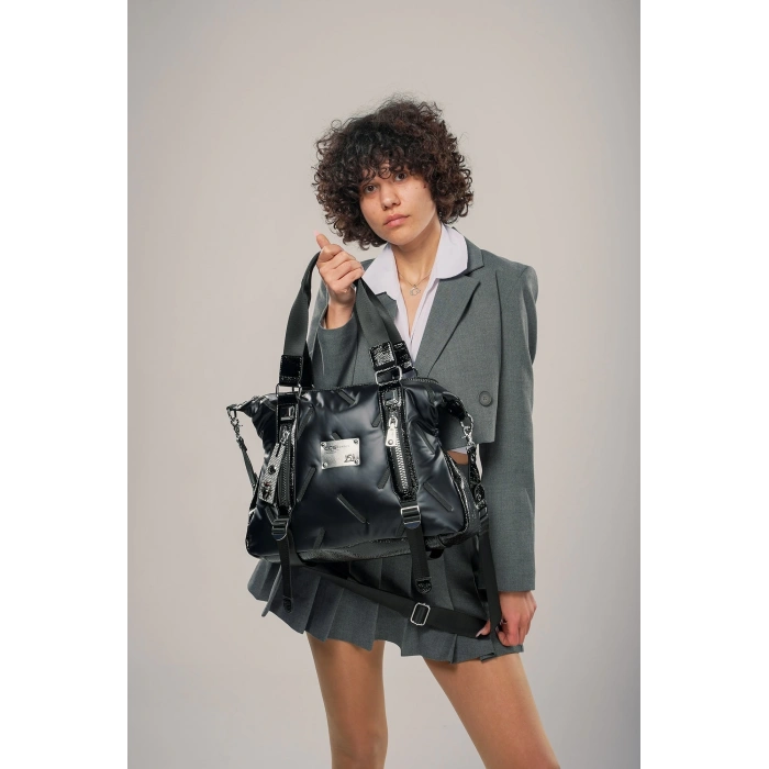 Tiven Siyah Cilt Omuz Ve Kol Çantası