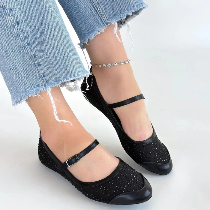 Toyan Siyah Cilt Babet Ayakkabı