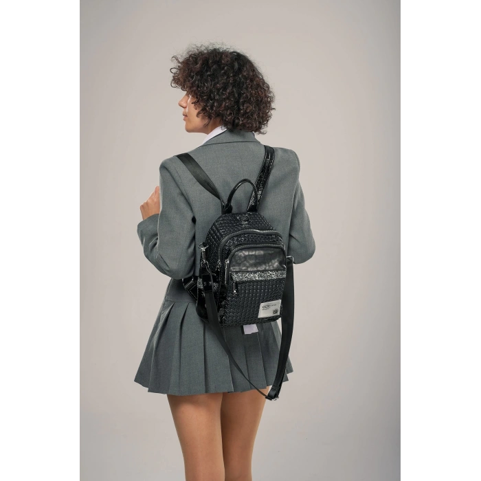 Tulip Siyah Cilt Sırt Çantası