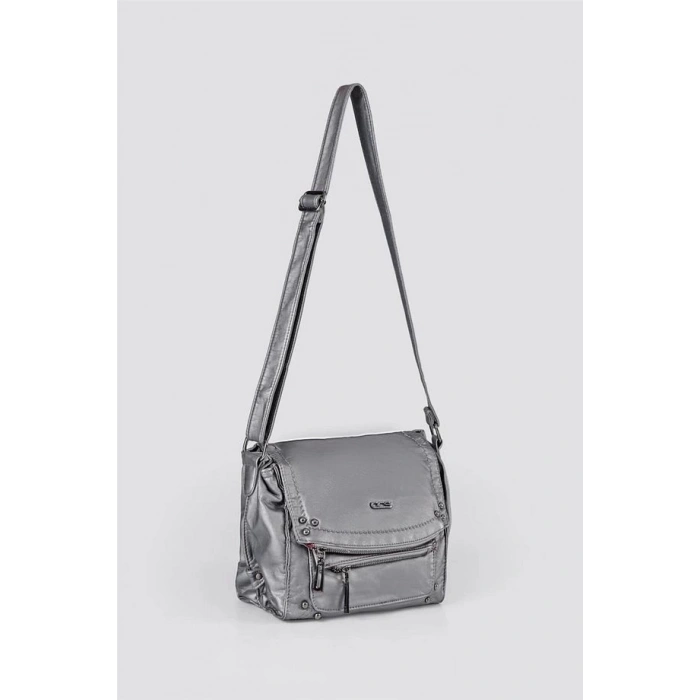 Witer Gri Cilt Omuz Çantası