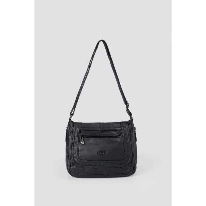 Ziwen Siyah Cilt Omuz Çantası