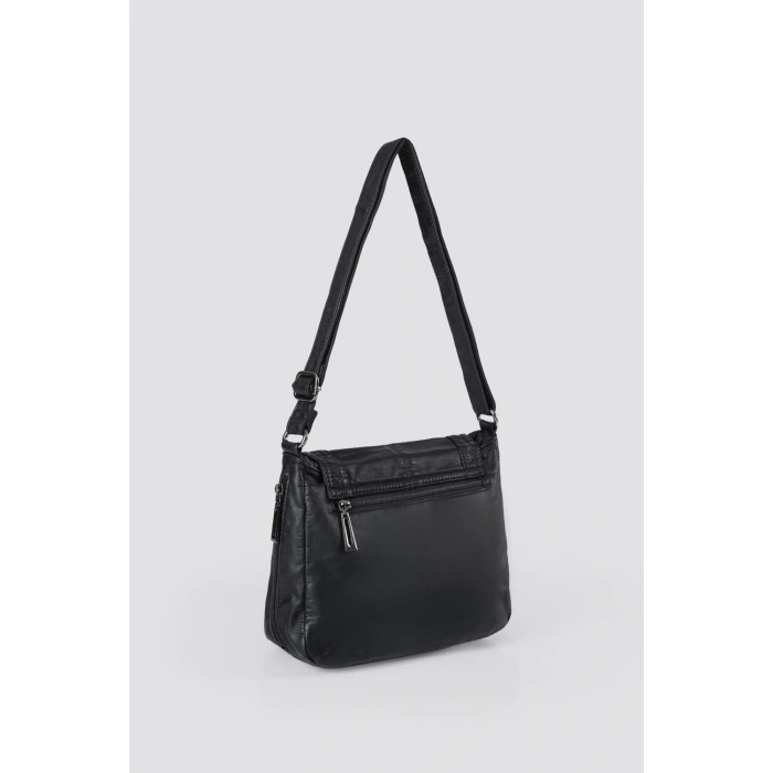Ziwen Siyah Cilt Omuz Çantası