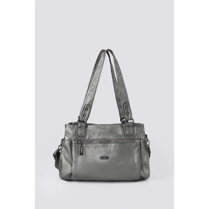 Zuwer Gri Cilt Omuz Çantası