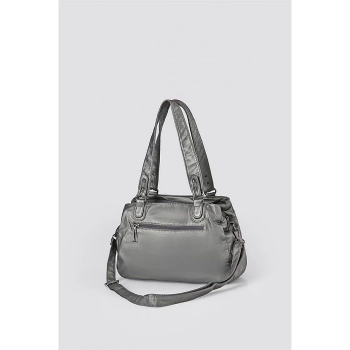 Zuwer Gri Cilt Omuz Çantası
